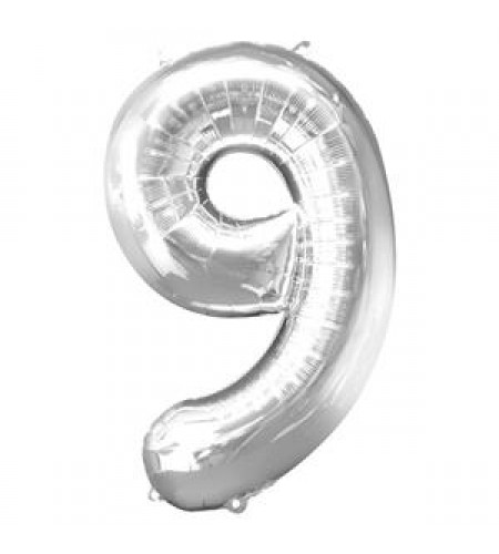 BALÃO PRATEADO NUMERO 9